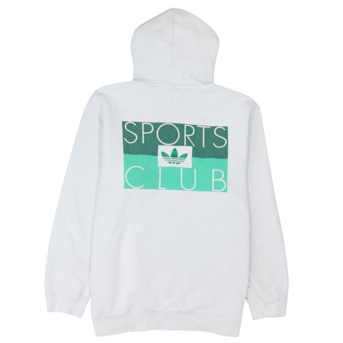 Adidas Women’s White Pullover Hoodie L Sports Club Graphic Cotton Blend