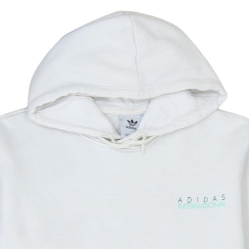 Adidas Women’s White Pullover Hoodie L Sports Club Graphic Cotton Blend