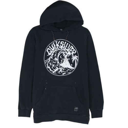 Quiksilver Men's Black Pullover Hoodie M Surf Graphic Fleece