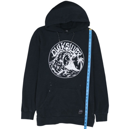 Quiksilver Men's Black Pullover Hoodie M Surf Graphic Fleece