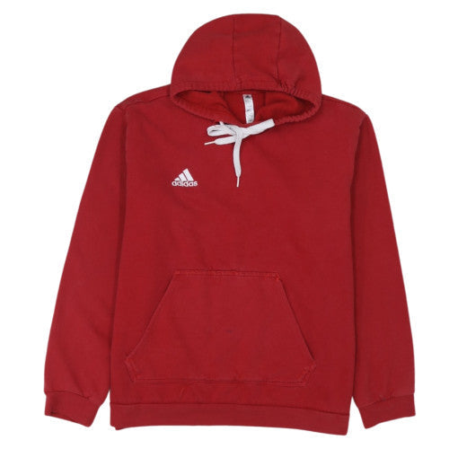 adidas Mens Red Pullover Hoodie Regular Fit Fleece M Sportswear