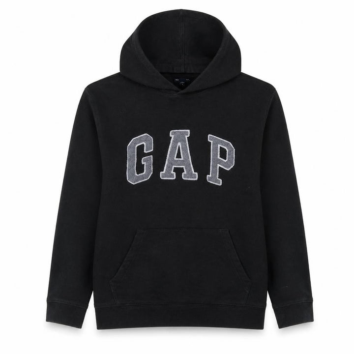 Gap Mens Black XL Pullover Hoodie Fleece Logo Sweatshirt