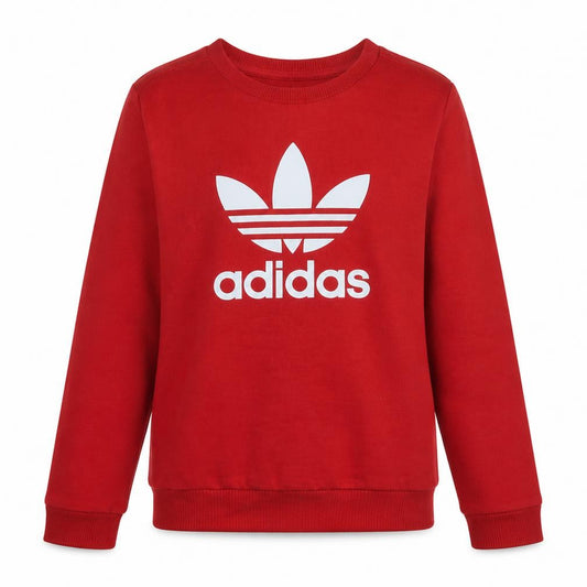 Front view of Adidas Women Red Crew Neck Pullover Sweatshirt, size 10