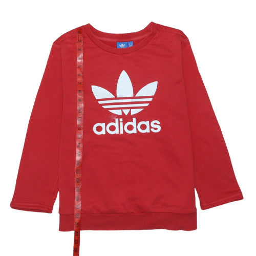 Adidas Women Red Crew Neck Pullover Sweatshirt Size 10