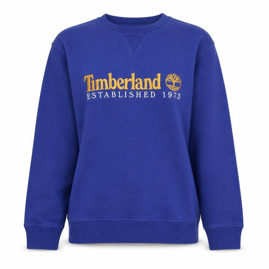 Front view of Timberland Women Purple Crew Neck Pullover Sweatshirt M Cotton Blend