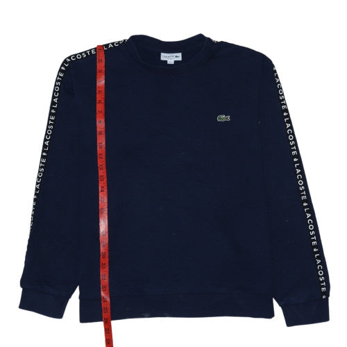 Lacoste Men's Blue Logo Tape Crew Neck Sweatshirt Size L