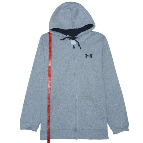 Under Armour Mens Grey Full Zip Hoodie Size L Loose Fit