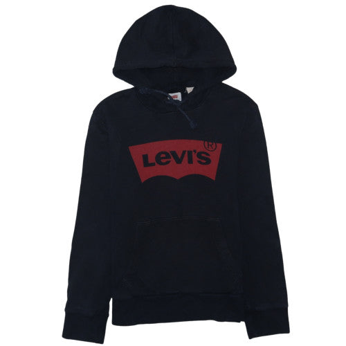 Levi's Women's Black Pullover Hoodie Size M Logo Graphic Cotton Blend