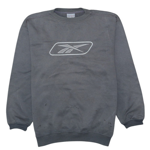 Reebok Men’s Grey Crew Neck Sweatshirt XL Cotton Logo Pullover