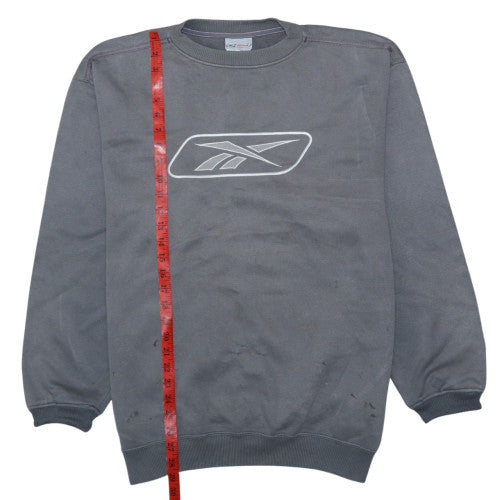 Reebok Men’s Grey Crew Neck Sweatshirt XL Cotton Logo Pullover