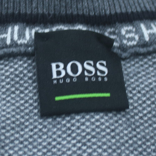 Hugo Boss Men's Grey Cotton 1/2 Zip Jumper Size S