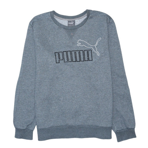 Puma Men's Grey Crew Neck Pullover Sweatshirt M Regular Fit