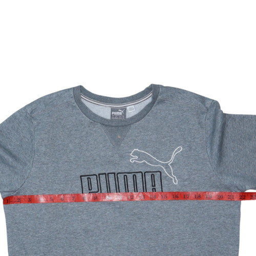 Puma Men's Grey Crew Neck Pullover Sweatshirt M Regular Fit