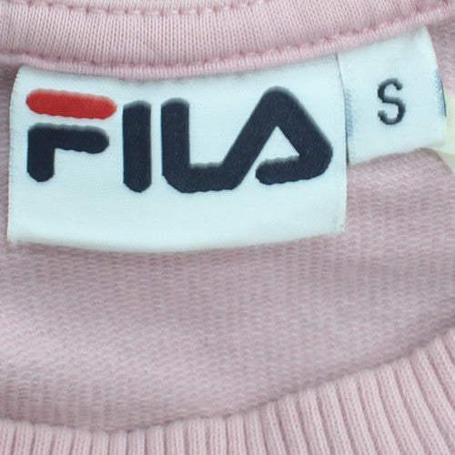 Fila Womens Pink Crew Neck Pullover Sweatshirt Size S Logo Cotton Blend