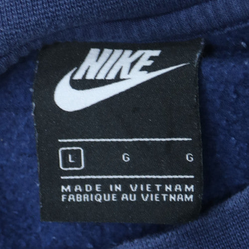 Nike Men's Navy Blue Crew Neck Sweatshirt L Classic Fleece Pullover
