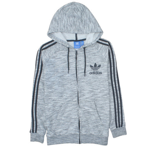 Adidas Mens Grey Full Zip Hoodie Size M Hooded Sweatshirt