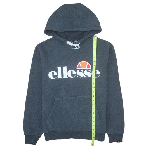 Ellesse Women's Grey Pullover Hoodie UK 10 Cotton Blend Logo Sweatshirt