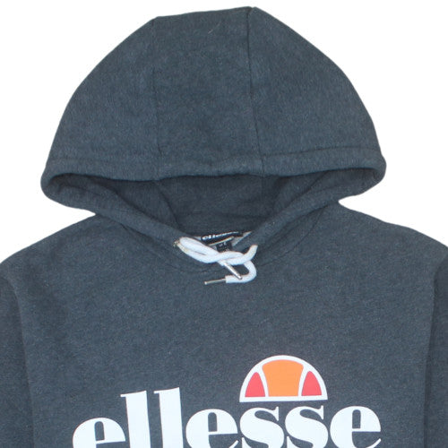 Ellesse Women's Grey Pullover Hoodie UK 10 Cotton Blend Logo Sweatshirt