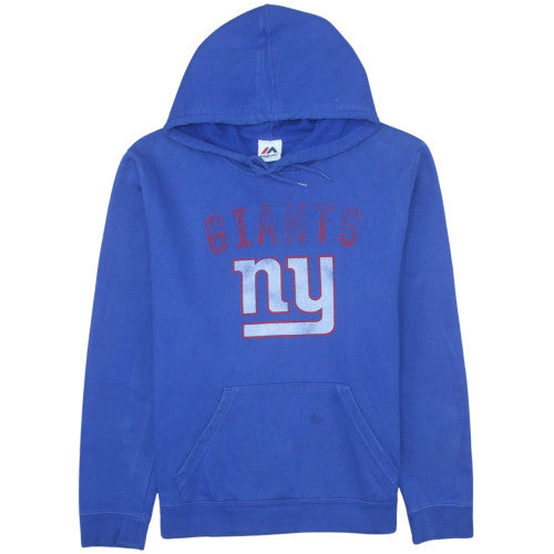 Majestic Mens Blue NY Giants Pullover Hoodie Size L Sports Fleece