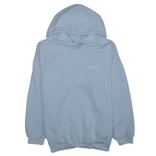 Adidas Womens Blue Pullover Hoodie Size 12 Classic Logo Design
