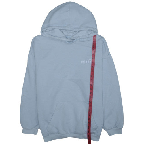 Adidas Womens Blue Pullover Hoodie Size 12 Classic Logo Design