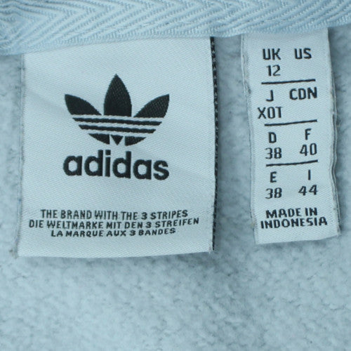 Adidas Womens Blue Pullover Hoodie Size 12 Classic Logo Design