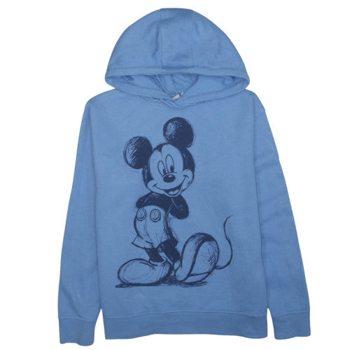 Disney Women Blue Mickey Mouse Pullover Hoodie Size 12 M