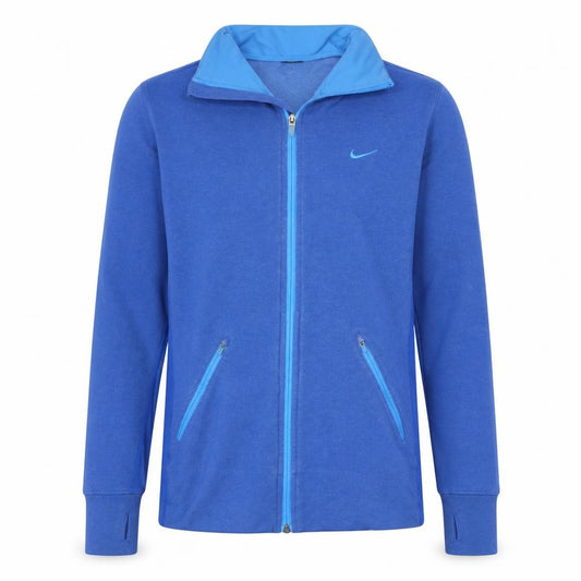 Front view of Nike Men's Blue Dri-FIT Full Zip Sweatshirt Jacket, size M