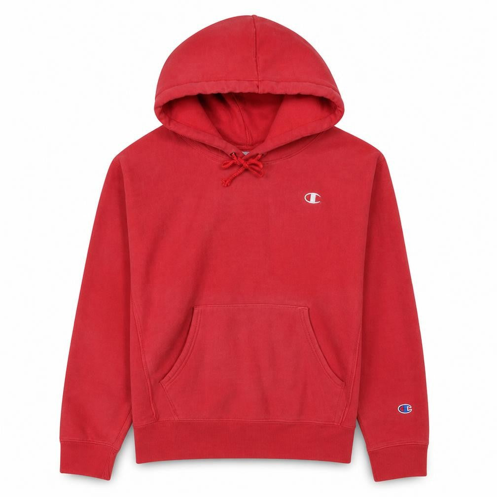 Front view of Champion Women’s Red Reverse Weave Pullover Hoodie, size L
