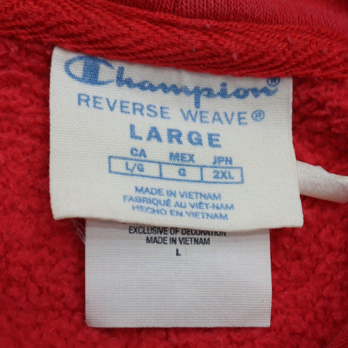 Champion Women’s Red Reverse Weave Pullover Hoodie Size L