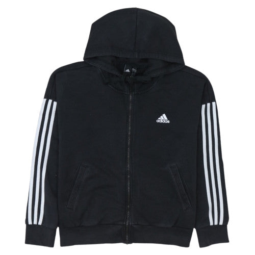 Adidas Womens Black Full Zip Hoodie Size M Cotton Blend Sportswear
