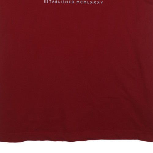Tommy Hilfiger Men's Red Slim Fit Cotton Crew Neck T-Shirt Size L