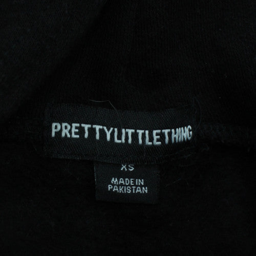 PrettyLittleThing Womens Black XS Pullover Hoodie Classic Fit