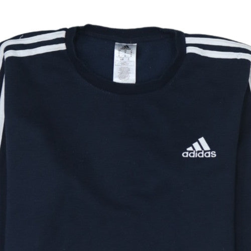 Adidas Womens Navy Blue Crew Neck Pullover Sweatshirt M