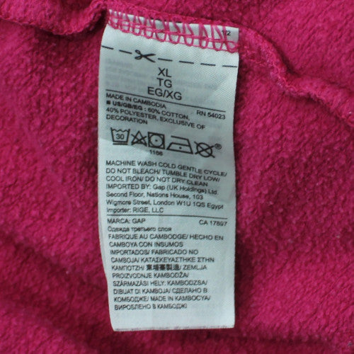 GAP Women’s Pink Full Zip Hoodie XL Cotton Blend Casual