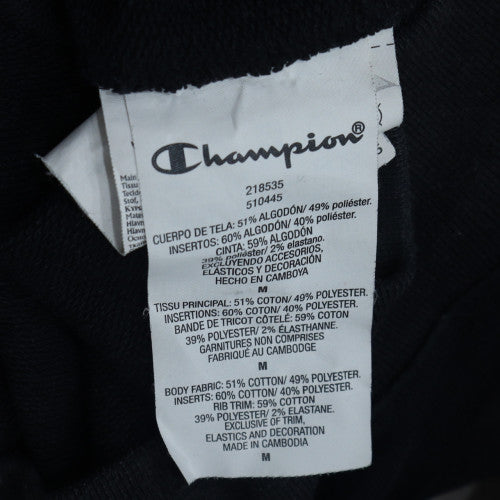 Champion Men's Black Pullover Hoodie Medium Logo Fleece Sweatshirt