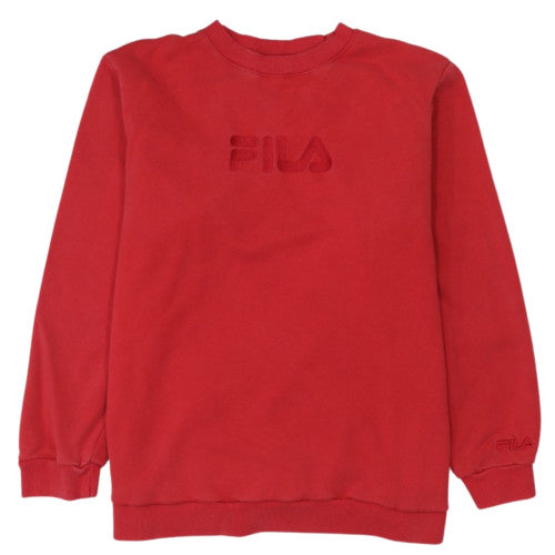 FILA Women's Red Classic Crew Neck Sweatshirt Size 18 Cotton Blend