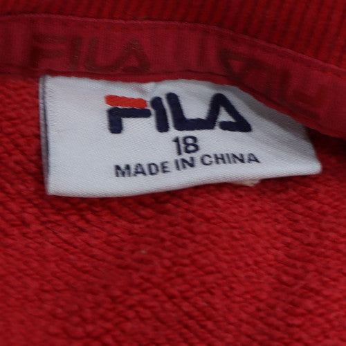 FILA Women's Red Classic Crew Neck Sweatshirt Size 18 Cotton Blend