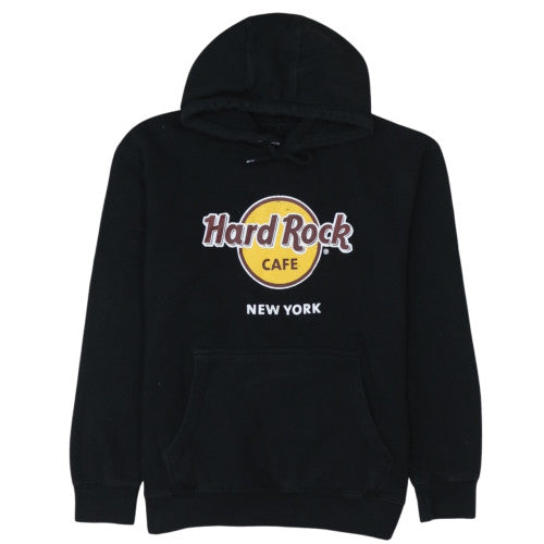 Hard Rock Cafe Men’s Black Pullover Hoodie Large Logo Fleece