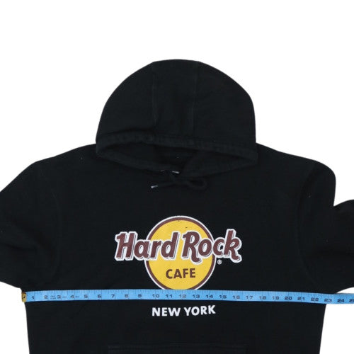Hard Rock Cafe Men’s Black Pullover Hoodie Large Logo Fleece
