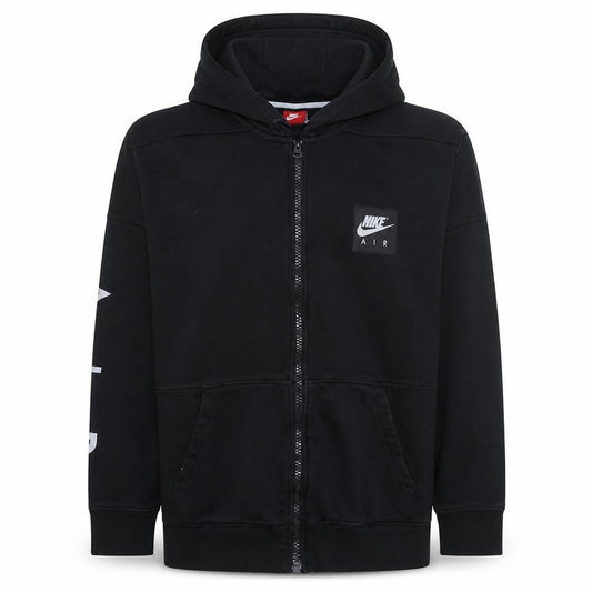Front view of Nike Air Black Full Zip Hoodie men’s l hooded sweatshirt