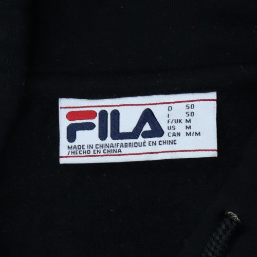 FILA Men's Black M Pullover 1/4 Zip Hoodie Sweatshirt
