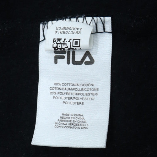 FILA Men's Black M Pullover 1/4 Zip Hoodie Sweatshirt