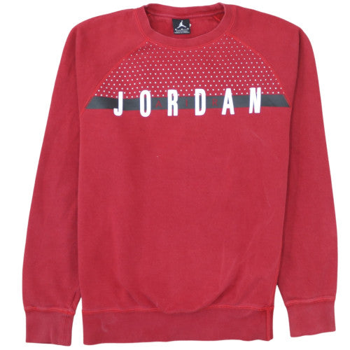 Jordan Men's Red Crew Neck Sweatshirt M Pullover Sports Style