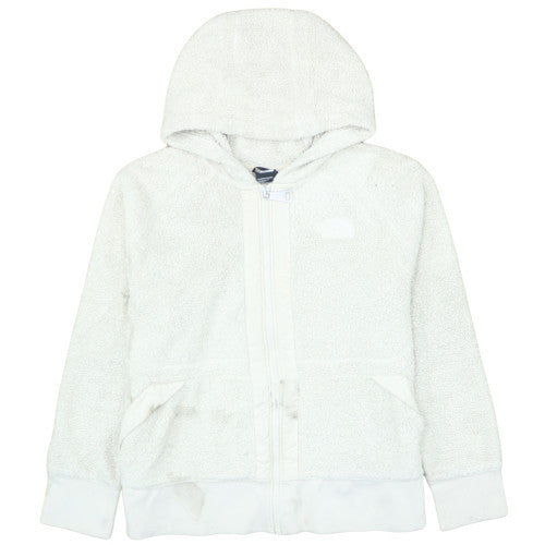 The North Face Womens White XL Fleece Hooded Zip Jacket