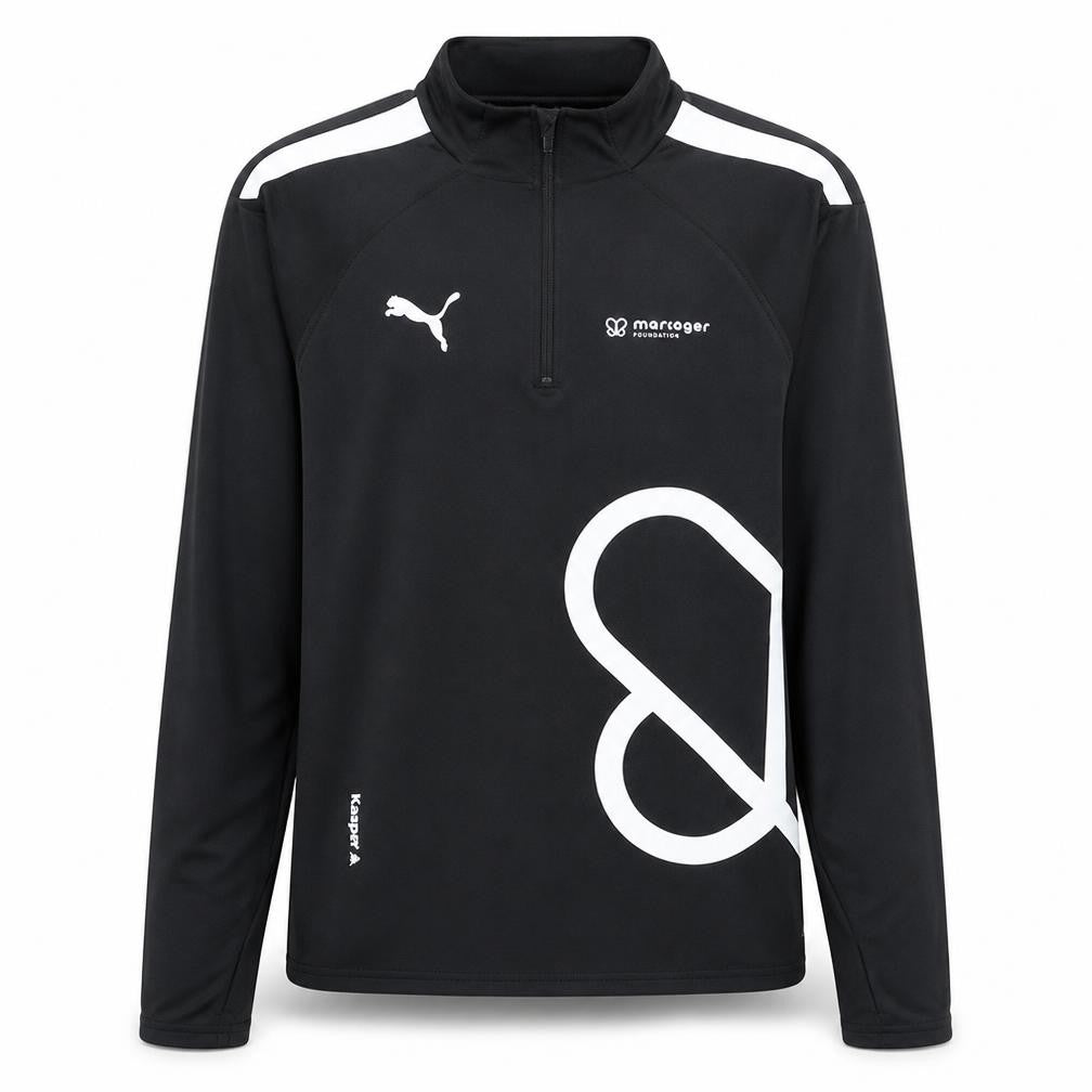 Front view of Puma Men’s Black 1/4 Zip Sports Sweatshirt M Regular Fit