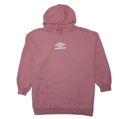 Umbro Mens Pink XL Pullover Hoodie Sweatshirt With Logo