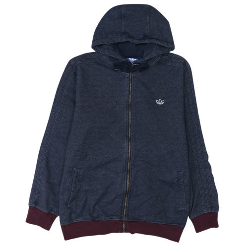 Adidas Men’s Blue Full Zip Hoodie L Regular Fit Jersey