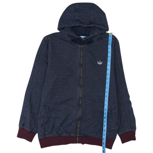 Adidas Men’s Blue Full Zip Hoodie L Regular Fit Jersey