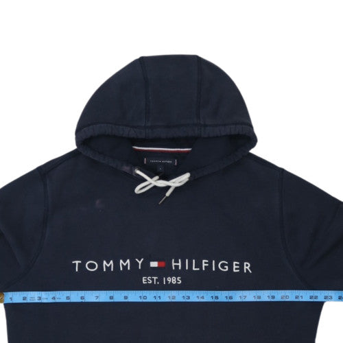 Tommy Hilfiger Men's Blue Pullover Hoodie L Embroidered Logo